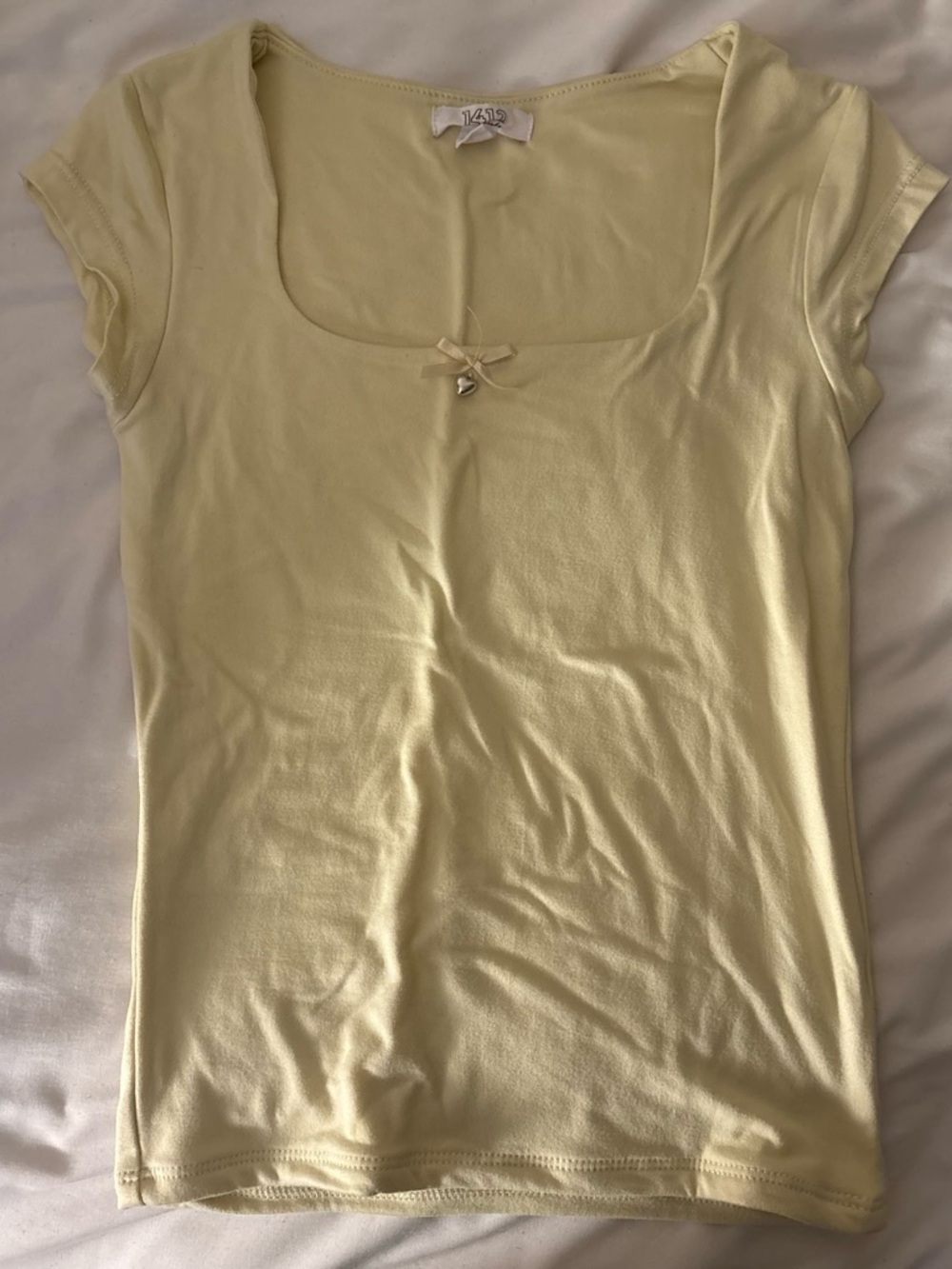 Yellow Scoop Neck Button-Front Ribbed Top - Picture 2 of 5